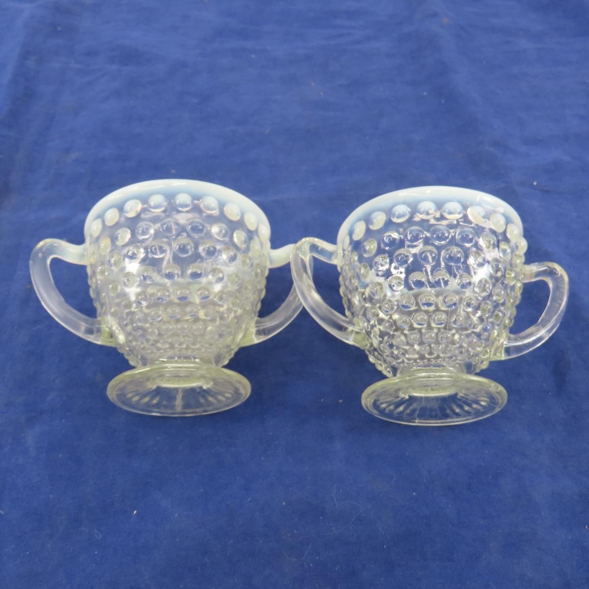 Vintage Opalescent Hobnail Moonstone Glassware