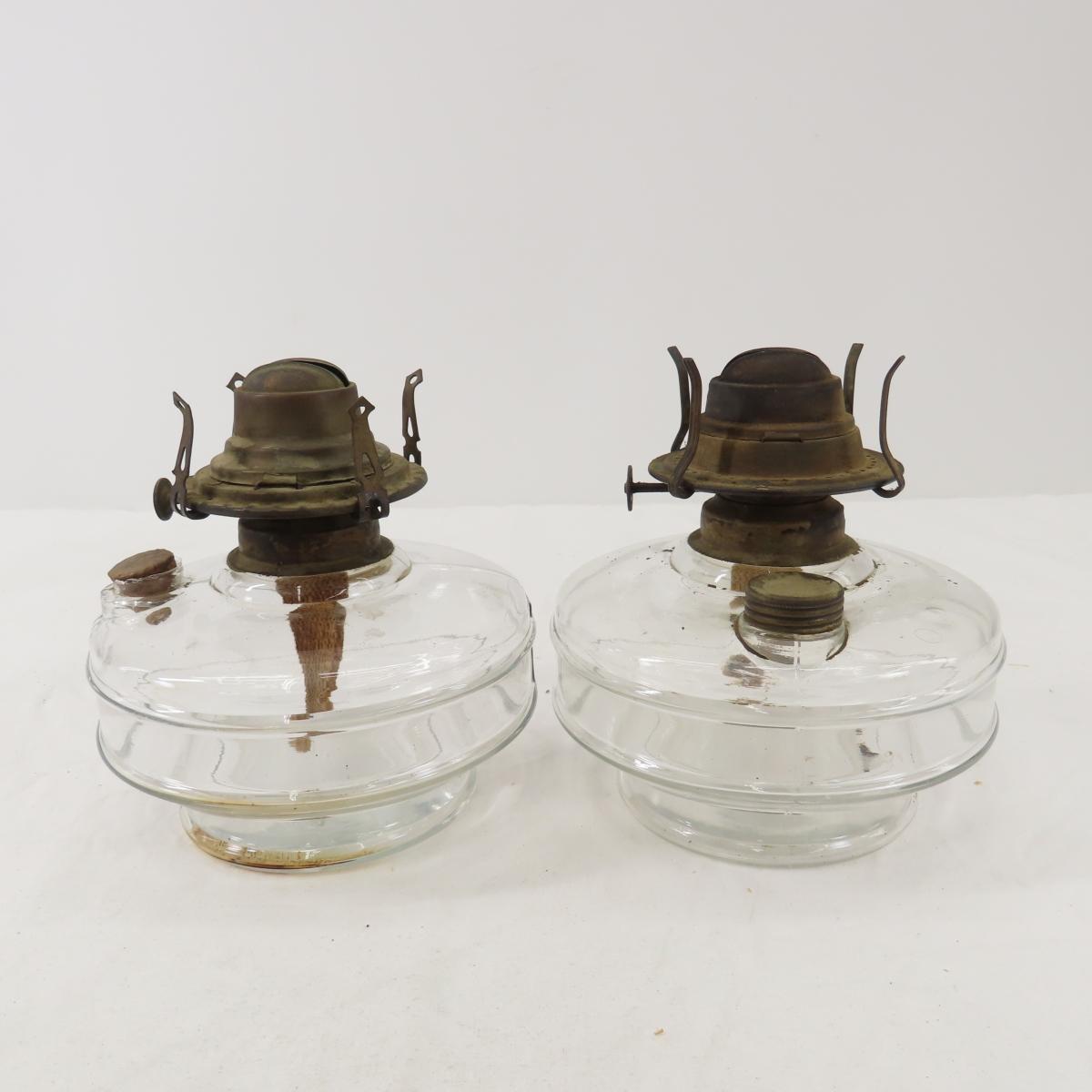 5 Antique Oil Lamps with Shades
