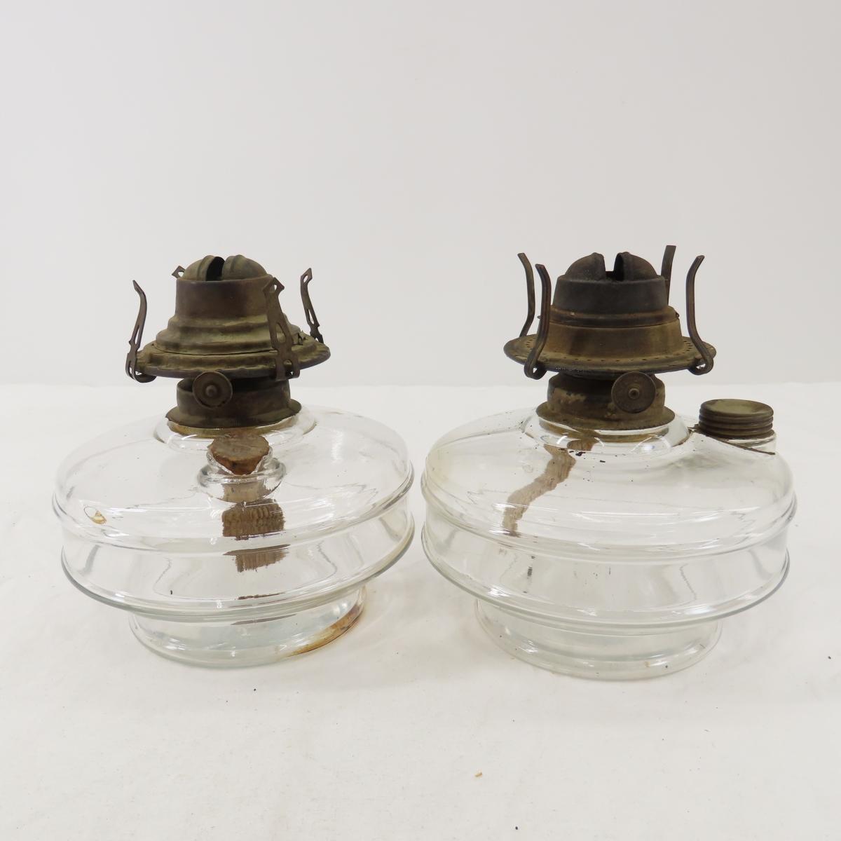 5 Antique Oil Lamps with Shades