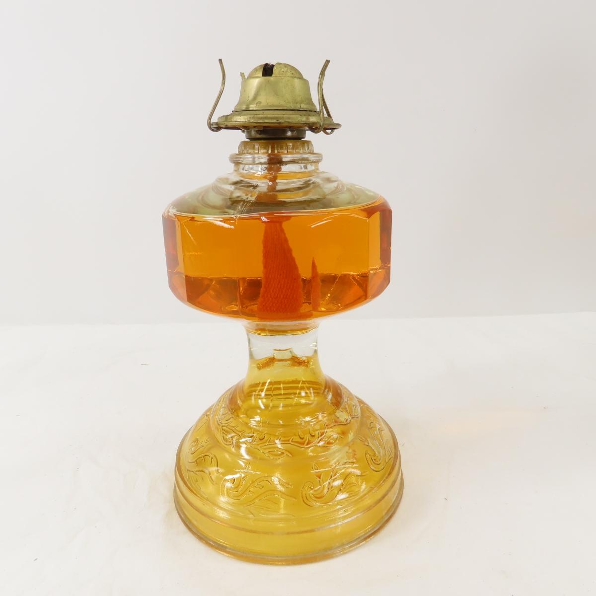 5 Antique Oil Lamps with Shades