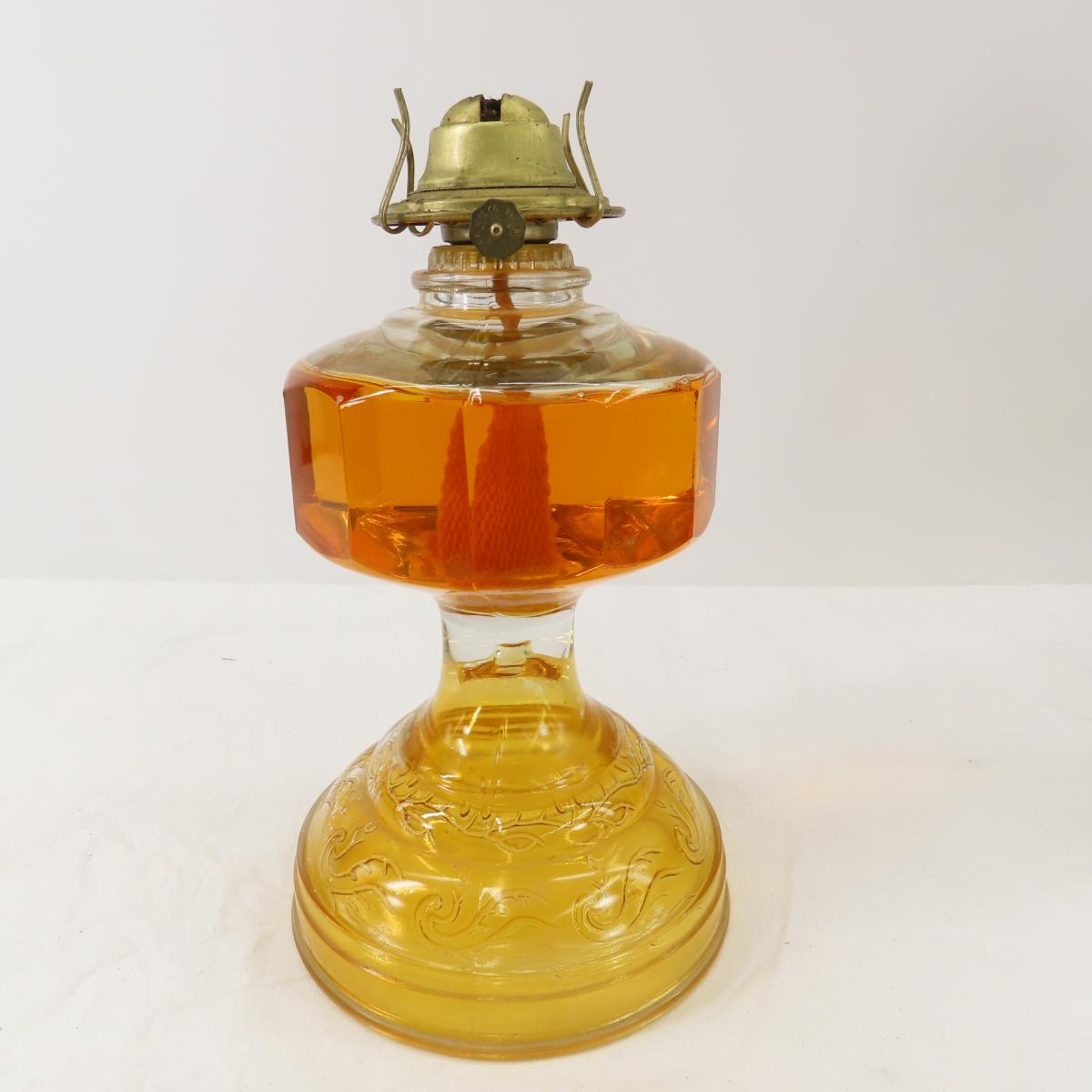 5 Antique Oil Lamps with Shades