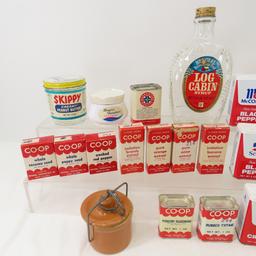 Vintage Food Grinders, Insulators & Spice Tins