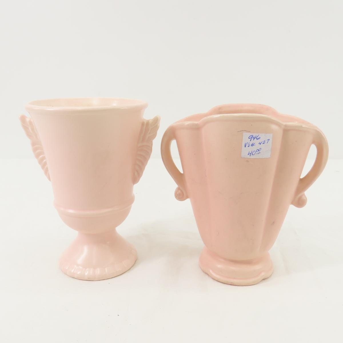 8 Red Wing Pink Art Pottery Pieces