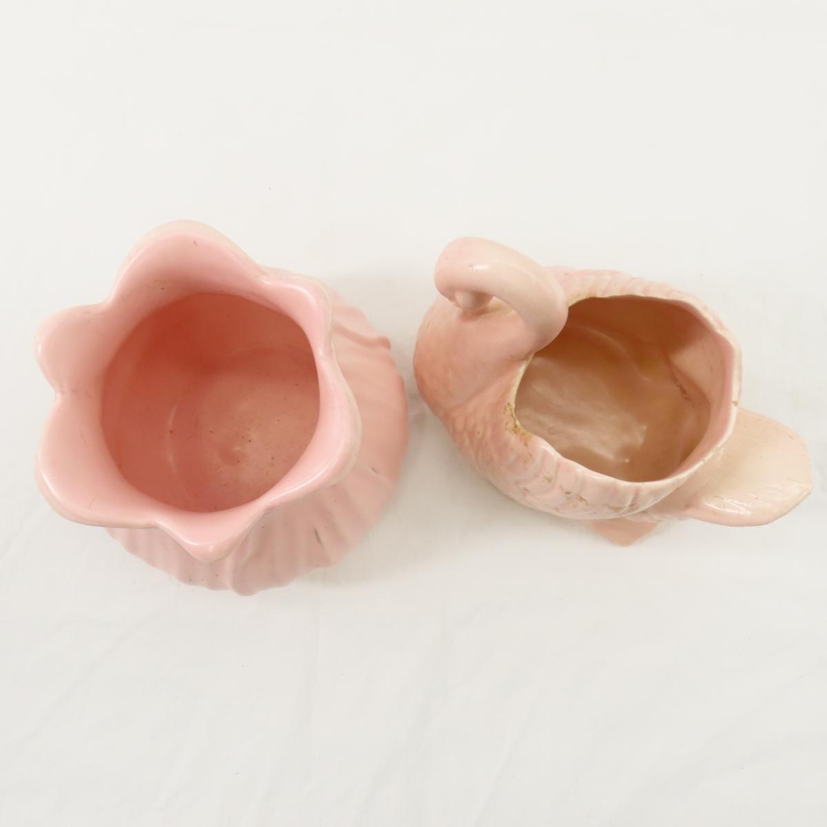 8 Red Wing Pink Art Pottery Pieces