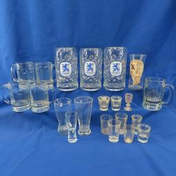 1 Liter Lowenbrau Steins and Other Bar Ware