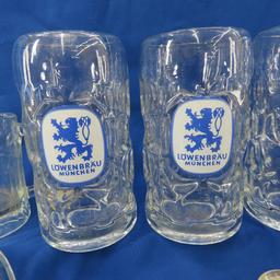 1 Liter Lowenbrau Steins and Other Bar Ware