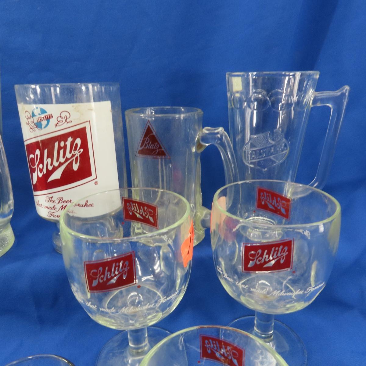 Budweiser, Schlitz & Other Glass Bar ware