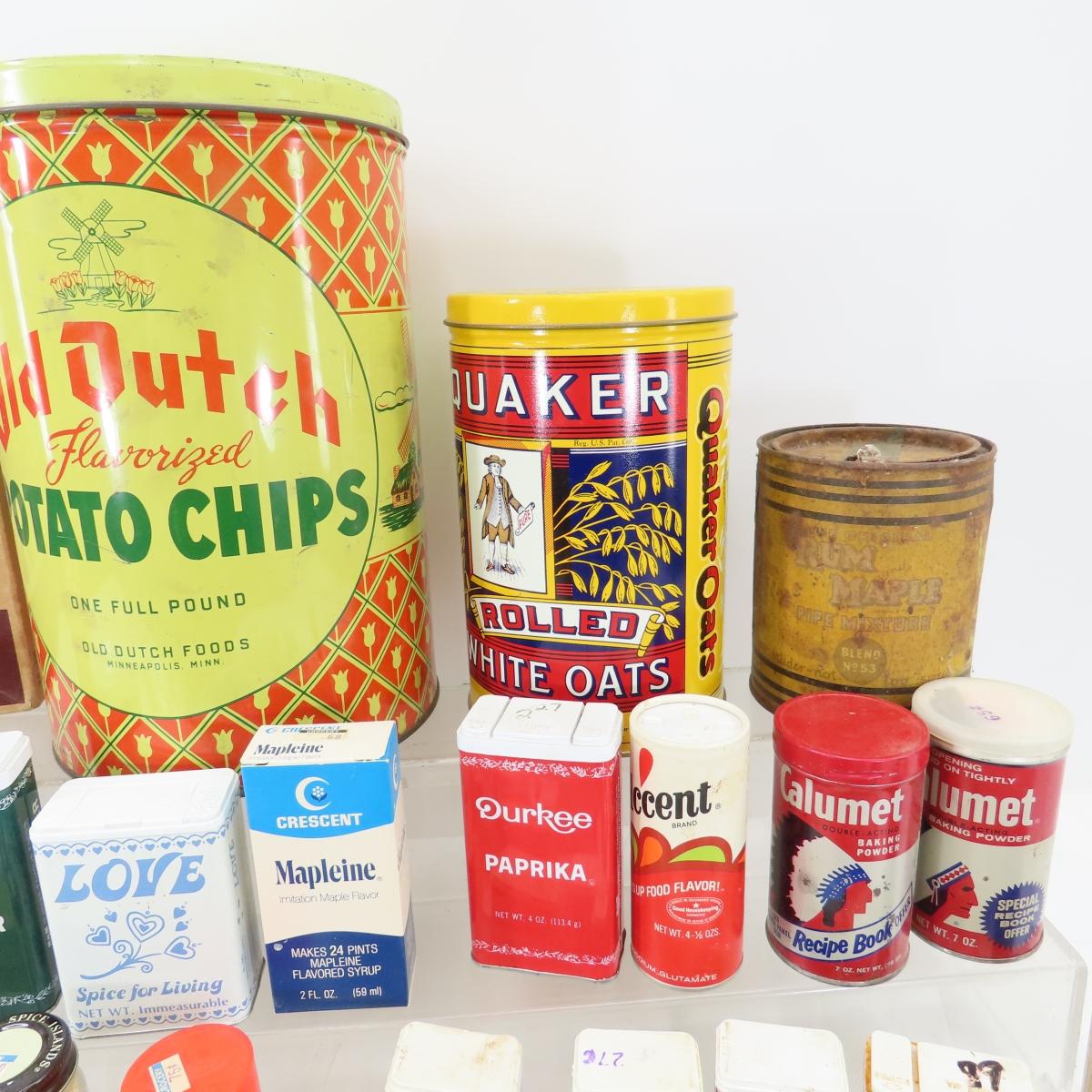 Antique Spice & Other Food & Cocoa Tins & Bottles