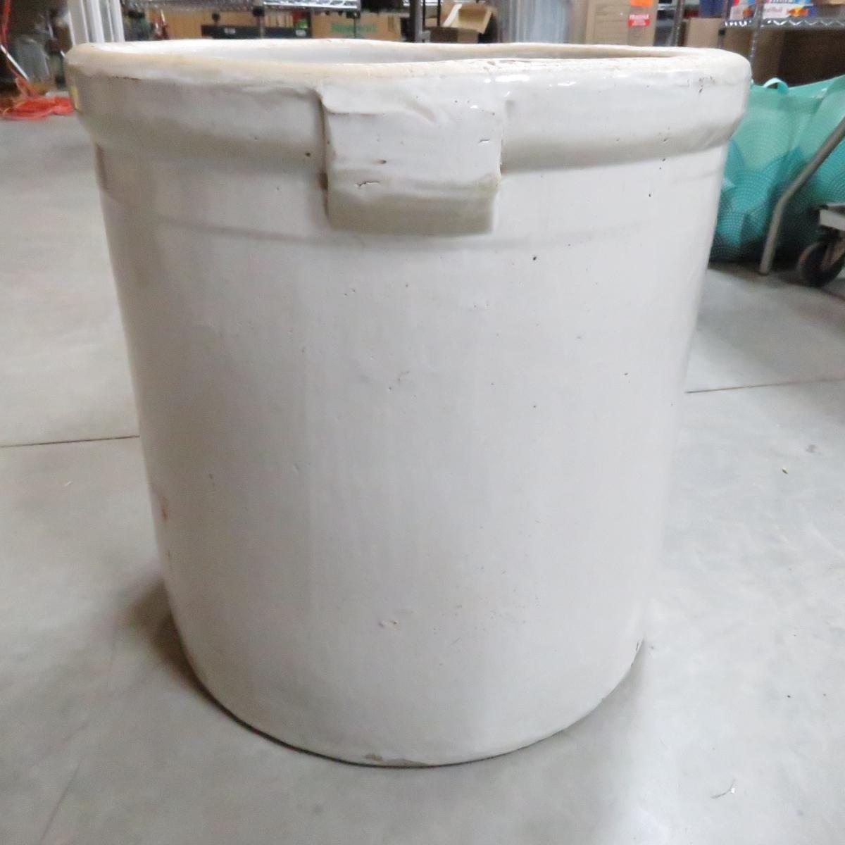 15 Gallon Buckeye Pottery Blue Ribbon Brand Crock