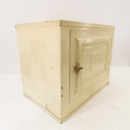 Vintage Tin Kitchen Cabinet with Utensils