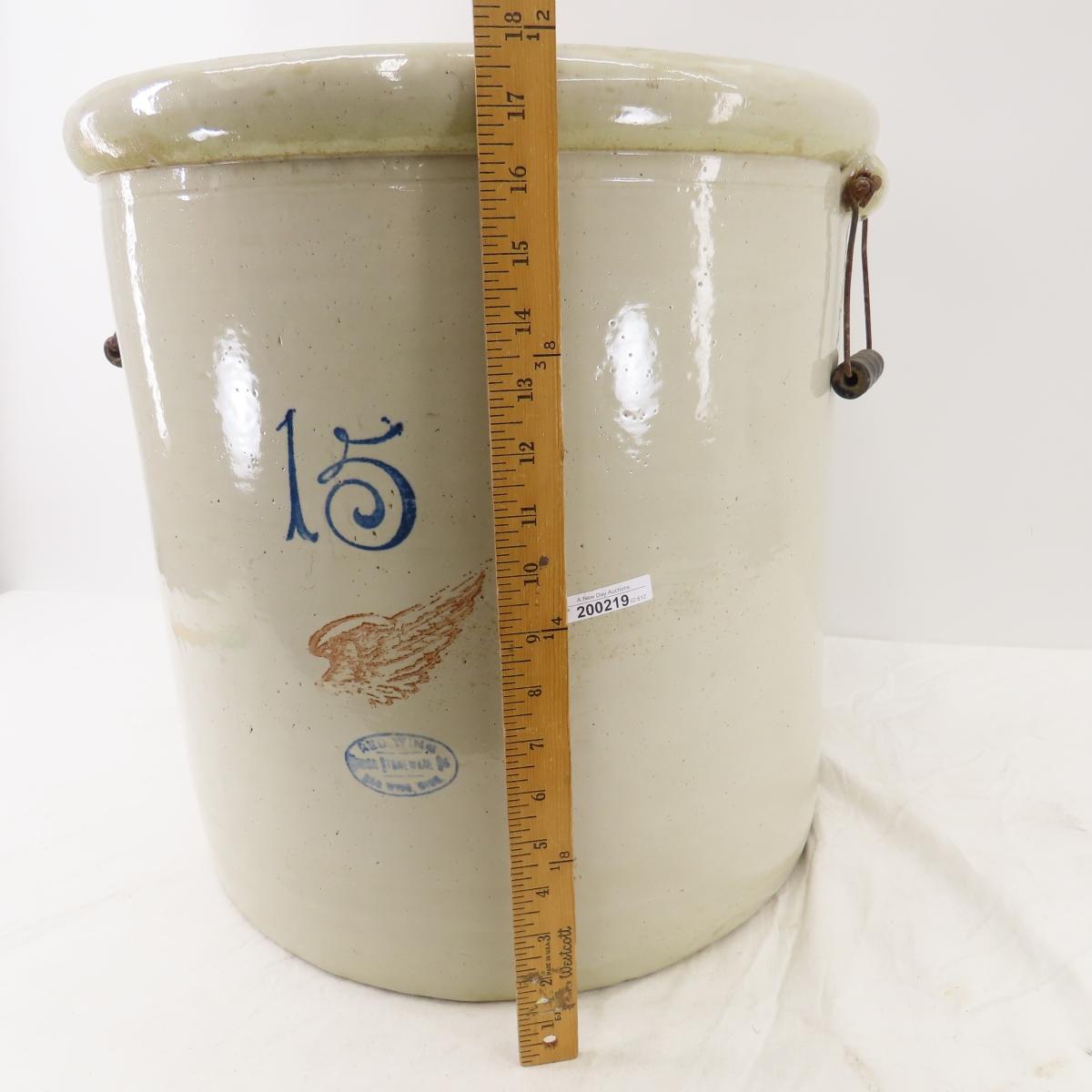 15 gallon Red Wing Union Stoneware Crock