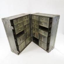 US Military Shipping Cabinet Case with Drawers