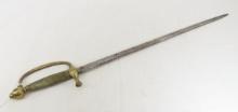 Civil War Era Brass Handle Musician's Sword