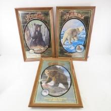 3 Hamms American Bear Collection Beer Mirrors