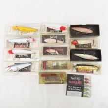 Vintage fishing lures many in boxes