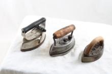 3 Antique Miniature Sad Irons