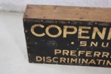 Copenhagen Snuff Metal Sign/Wood Divided Box