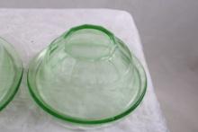 2 Hazel Atlas Vaseline Glass Nesting Bowls