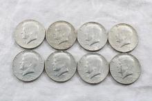 8 Kennedy Half Dollars All 1969 40% Silver