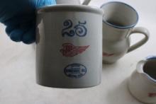 Red Wing Stoneware Lot 3 Pitchers, 25 Gallon Crock