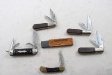 5 Pocket Knives Carborundum Sharpening Stones