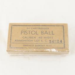 Ammunition 50 rounds Cal .45 M1911 sealed box