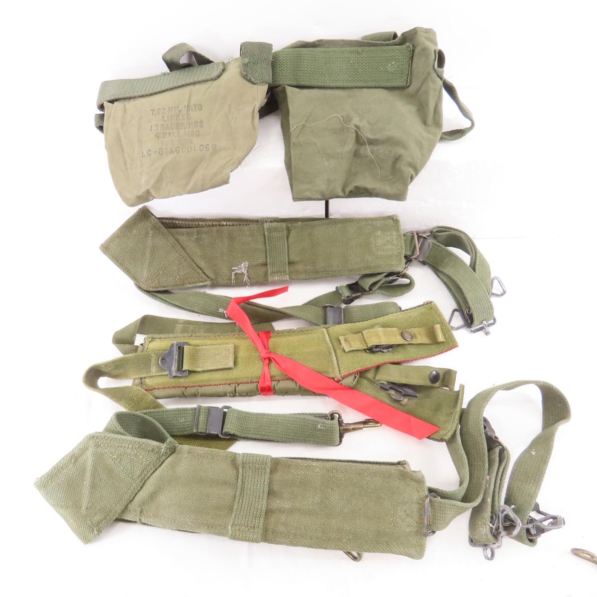 Bin full of mixed Military canvas, ammo pouches