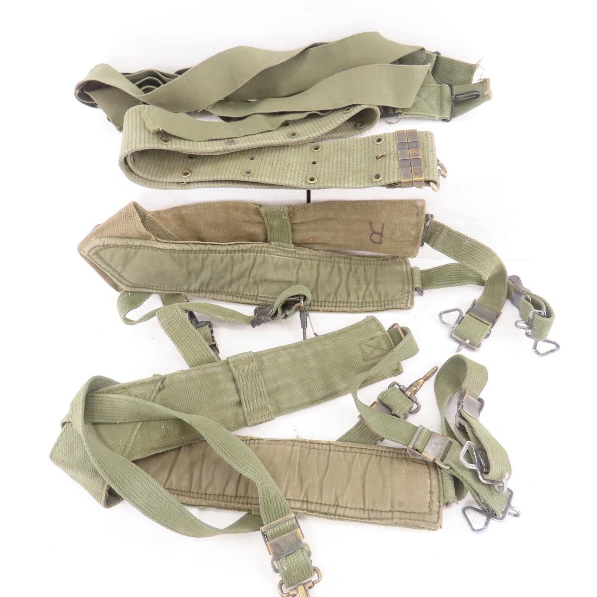Bin full of mixed Military canvas, ammo pouches