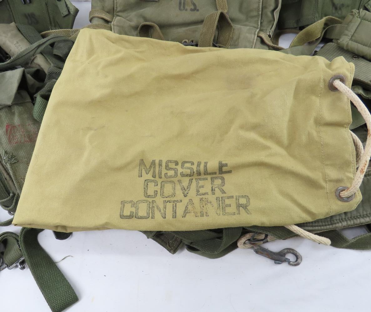 Bin full of mixed Military canvas, ammo pouches