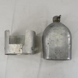 Experimental canteen cover with 1942 US canteen