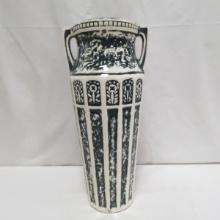 12"Red Wing Art Pottery White & Green Grecian Vase