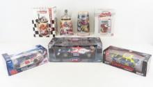 3 NASCAR Diecast & 2 Racing Steins in Boxes