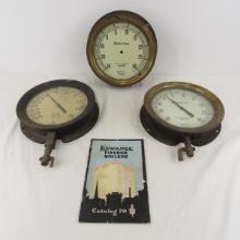 3 - Jas P. Marsh Corp Pressure Gauges, Kewanee