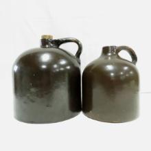 2 Minnesota Stoneware Albany Slip Jugs
