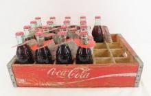 2012 Coca-Cola Bottles in Wooden Tray