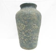 10" Red Wing Brushware Green Floral Vase #133