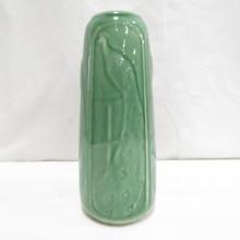Red Wing Art Pottery Green Nokomis Peacock Vase