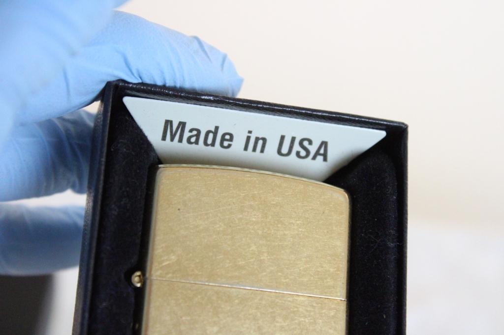 2 Zippo Lighters in Boxes Brass A 01 & Other