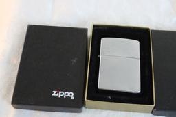2 Zippo Lighters in Boxes Brass A 01 & Other
