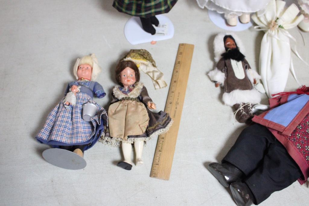 5 Porcelain, Celluloid, China, Dolls