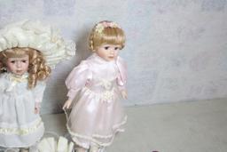 5 Porcelain, Celluloid, China, Dolls