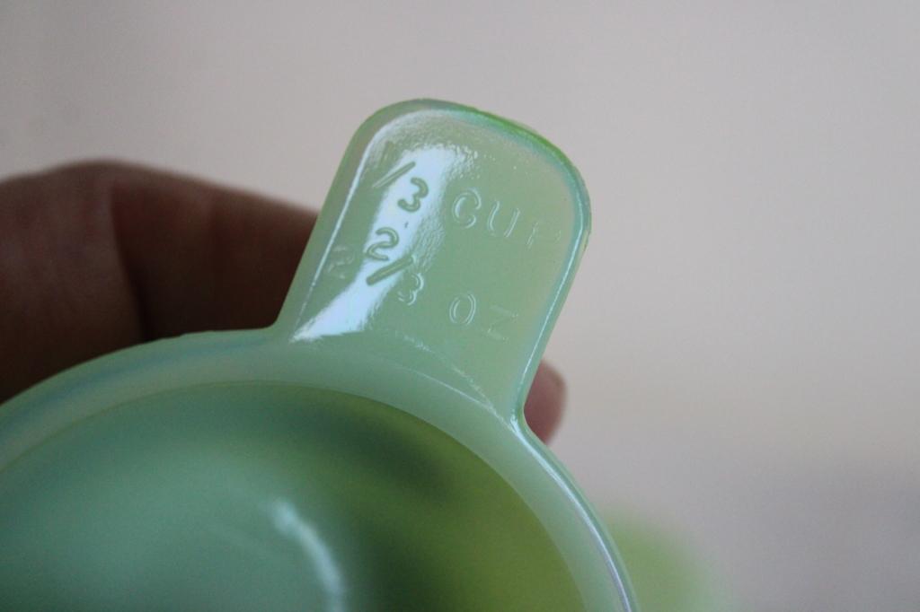 3 Jadeite Jeanette Glass Measuring Cups GLOW