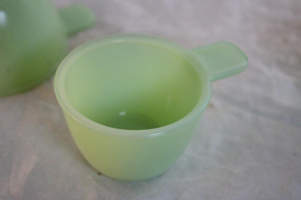 3 Jadeite Jeanette Glass Measuring Cups GLOW