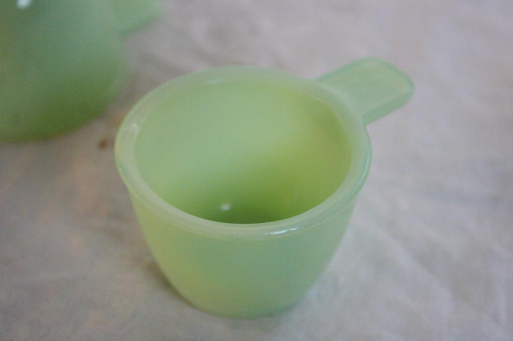 3 Jadeite Jeanette Glass Measuring Cups GLOW