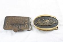 Coors Beer Banquet Brass Belt Buckle & 1 Other