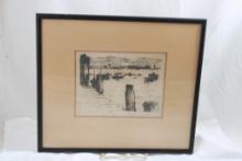 1927 Armin Hansen Etching & Dry Point Wave Paper
