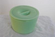 Jadeite Refrigerator Jar with Lid GLOWS