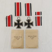 2 WWII German Iron Cross 2nd class with ribbons