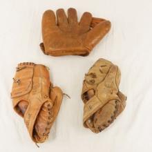 2 Wilson & 1 Sonnett Vintage Baseball Mitts