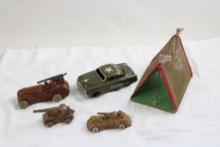 Barclay Military Cannons, Tent,  Army Car